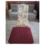 Mis Matched Side Chair and Ottoman