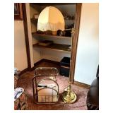 Brass Side Table & Swing Arm Floor Lamp