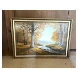 Vintage Handpainted Scene Art