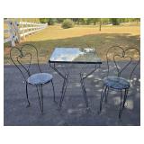 Vintage Wrought Iron Bistro Set