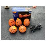 Vintage Halloween Blow Mold Pumpkin Lights
