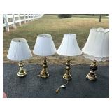 Lot of 4 Brass Lamps