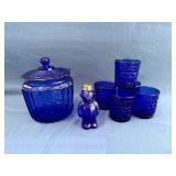 Vintage Cobalt Blue Cookie Jar and MORE