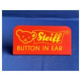 Vintage Orange Acrylic Steiff Store Display Sign