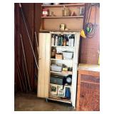 Metal Cabinet, Topper and Contents