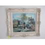 Framed Oil on Canvas 34" x 30" - Street Scene