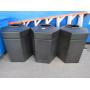 4 - Black Plastic Trash Bins