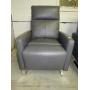Electric Reclining Armchair: Chrome Base, Dk Gray