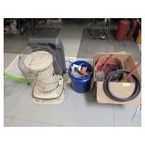 MISC ITEMS, BOX AND BUCKET OF PARTS