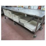 Large Stainless Steel Work Table & Contents