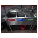 Stainless Steel 3 Compartment Bar Sink