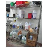 Wire Rack and Contents (Cleaning Supplies)