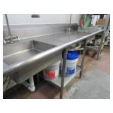 Large Stainless Steel Dish Table and Sinks