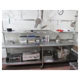 Stainless Steel Table with Stainless Steel Pot Rac