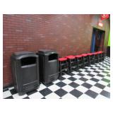 7 High Chairs and 2 Trash Cans