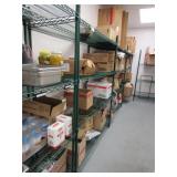 GREEN RACK, QUANTITY 5 WITH PAPER SUPPLYS, MISC.