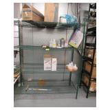 GREEN RACK WITH CONTENTS