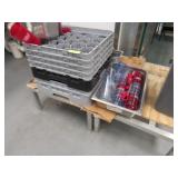 ASST SMALL WARES, CUPS AND 2 DURANGE RACKS