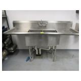 S.S SINK, 2 COMPARTMENT WITH S.S. SHELF