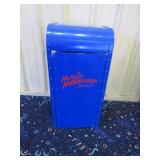 Blue Metal Trash Can