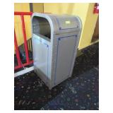 2 Grey Metal Trash Can
