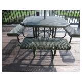 8 Assorted Sets Metal Patio Tables w/Chairs & Umbr