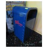 Blue Metal Trash Can