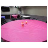 4 Round Tables, 2 Long Tables, Approx. 28 Chairs,