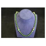 JADE BEAD NECKLACE WITH GOLD BEADS THOUGHOUT