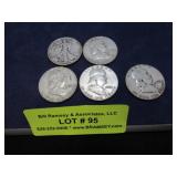 ASSORTED LIBERTY & FRAKLIN HALVES OLD MINTAGE APPR