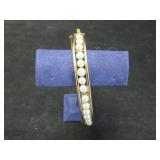 GOLD FILLED PEARL BANGLE BRACELET