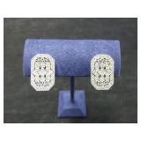 14 K WHITE GOLD DIAMOND EARRINGS