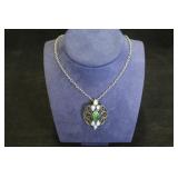 TWO PIECE JEWELRY, STERLING & MARCASITE MUSICAL