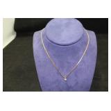14K GOLD CHAIN WITH CUBIC ZIRCONIA PENDANT