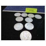 ASSORTED ONE DOLLAR 1885 - 1923 APPROX 9 ETC.