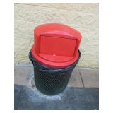 4 OUTSIDE METAL TRASH CANS