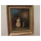 Oil on Canvas: "Dance Scene", Late 19th Cent., 1