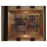 Oil on Board: Rita Boemm - Still Life w/ Sunflower