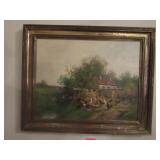 Oil on Canvas: H. Luce, Farmhouse, C. 1900 -  See