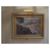 Modern Artwork: Unsigned - Cityscape, River Near,