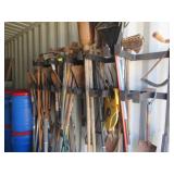 GARDEN TOOLS MISC. AND RACK