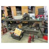 STEEL WORK TABLE AND MISC METAL