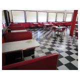 7 Tables & Booths, 2 Sofas, Approx. 32 Chairs, 8 T