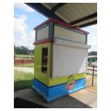 Wooden Ticket Booth w/Metal Door