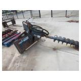 Skid Steer Bobcat Hydraulic Auger w/ Extra Augers