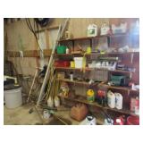 Contents of Right Wall & Back Wall: PVC Pipe, Misc