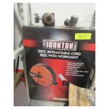 30 FT RETRACTABLE CORD REEL W/WORK LIGHT - NEW IN