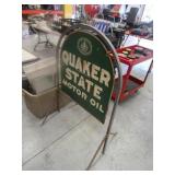 QUAKER STATE MOTOR OIL SIGN WITH FRAME