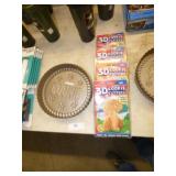 4 NEW COOKIE CUTTERS & 2 COOKIE BAKING PANS