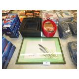 PAINTING (SIGNED),WOOD NESTING BOXES, SERVING TRAY